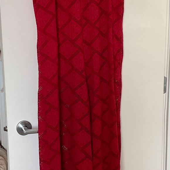 Wide leg Red lace jumpsuit - Picture 13 of 13